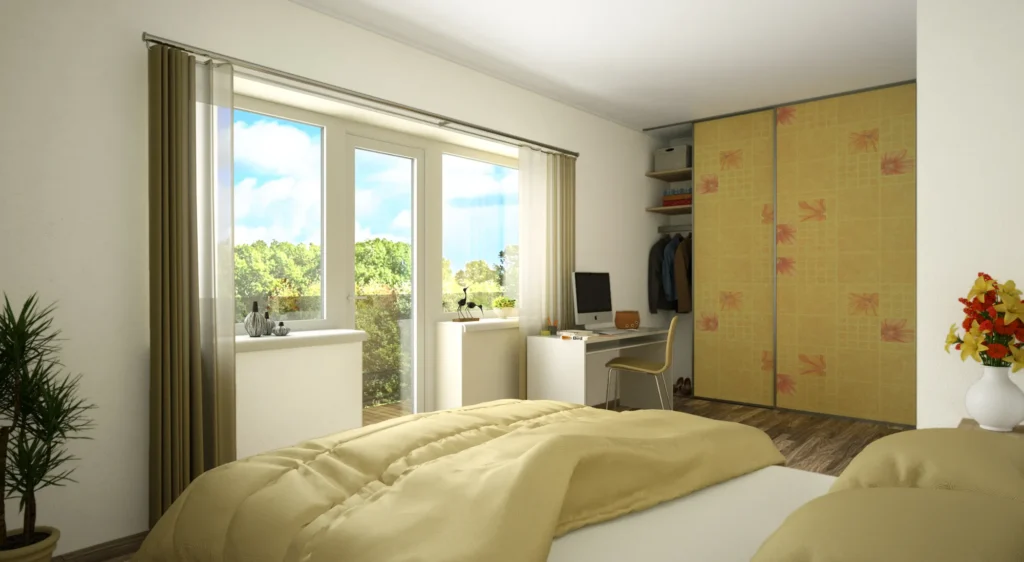 Kahekorruselise ridaelamu projekti Harjumaal interjööri 3D visualiseering