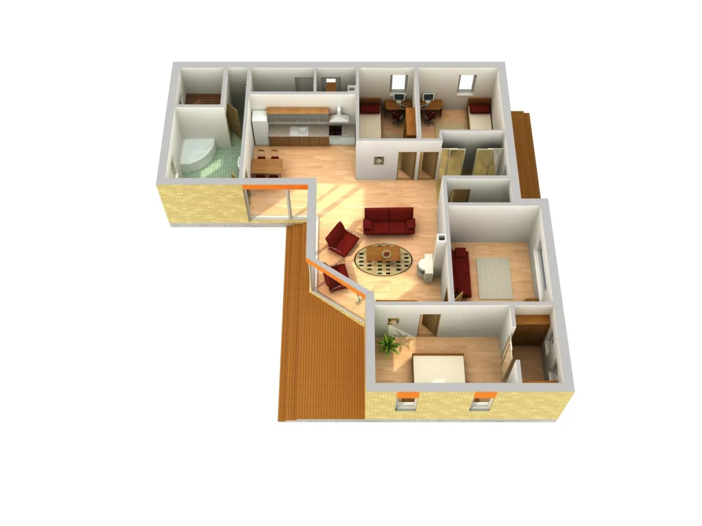 Ühekorruselise eramaja projekt Harjumaal 3D sisevaade