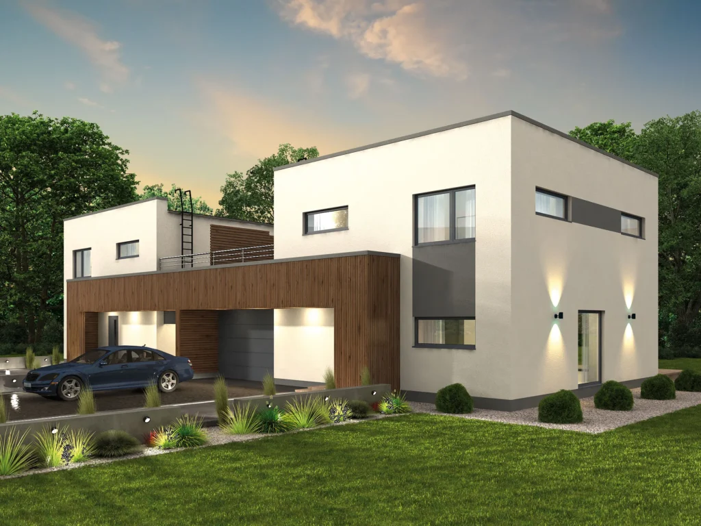 Kahekorruselise paariselamu projekt Harjumaal 3D visualiseering